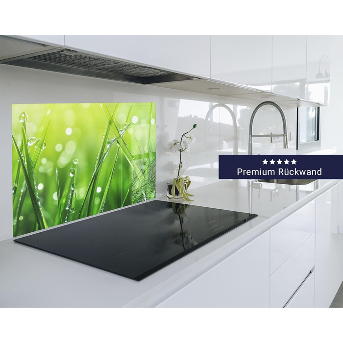 Кухонний фартух timalo зі скляним виглядом Північне море, очерет, захід сонця, океан, солома 2 мм акрилове скло Бризокості для плити, кухонний скляний фартух, акрилові скляні стінові панелі, захисна панель для фартуха (60 x 60 см, 315- Зелена трава)