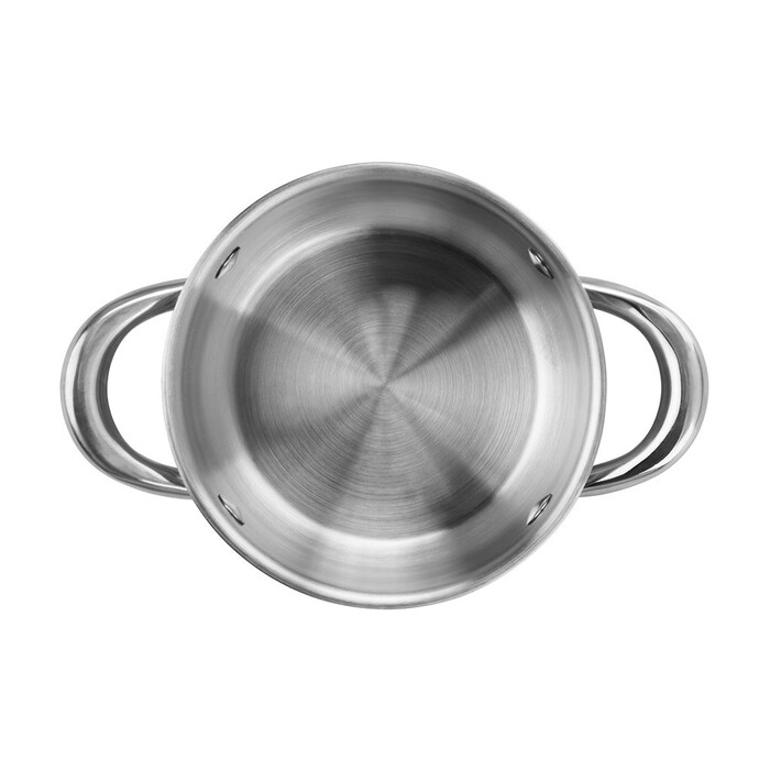 Каструля Fissman GULLIVER 14x7 см 1,1 л зі вставкою-пароваркою 14x6,5 см та скляною кришкою нержавіюча сталь (5428)