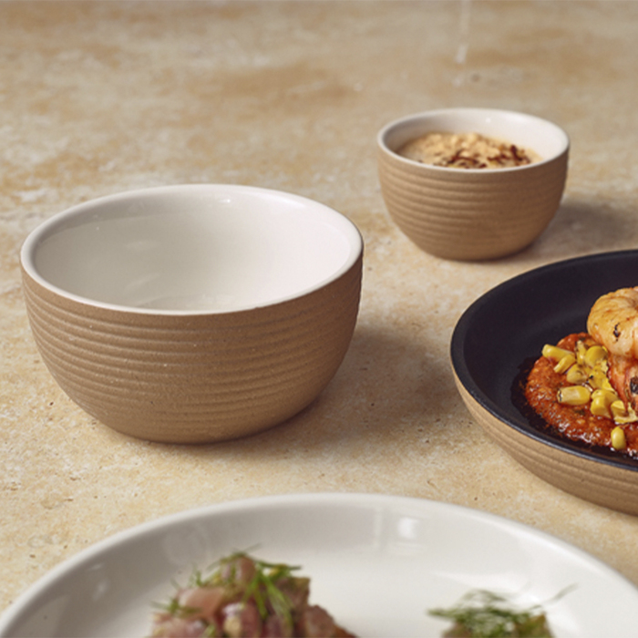 Миска кругла 350 мл, 11.4*5.6 см, Kava White Stoneware Ribbed, GenWare