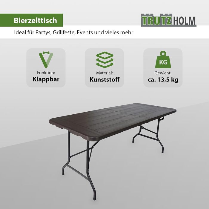 Складной фуршетный стол 180x75 см TRUTZHOLM
