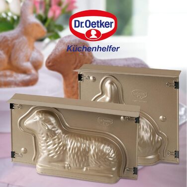 Набір з 2 форм для пасхальної випічки, ягня та кролик Golden Easter Dr. Oetker