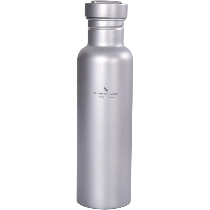 Титанова пляшка для води з титановою кришкою для кемпінгу 750 мл. Boundless Voyage