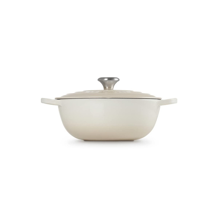 Чавунна каструля Le Creuset Signature La Marmite, 26 см, 4,1 л, колір Meringue (для всіх типів плит, включаючи індукційні)