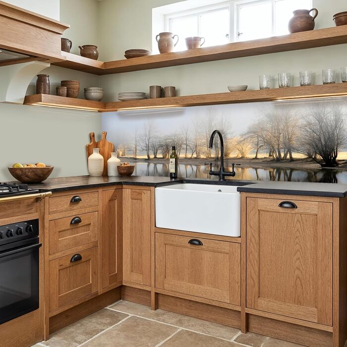 Кухонний фартух 60x80 см Самоклеючий настінний захисний екран для кухні Кухонний фартух Кухонні фасади Кухонні фартухи Кухонна стіна Вода - Пейзаж - (Природа - Пейзаж, 60 x 200 см)