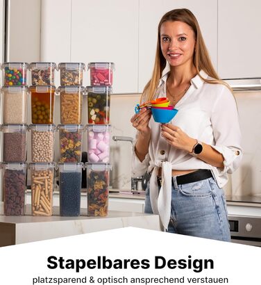 Набор из 16 контейнеров для хранения, прозрачный/черный Deco haus