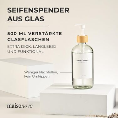 Диспенсер для мила 500 мл, прозоре скло MaisoNovo