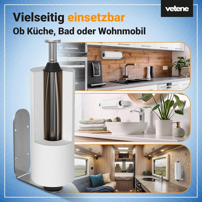 Держатель для кухонных рулонов, серебристый Zewa Vetene