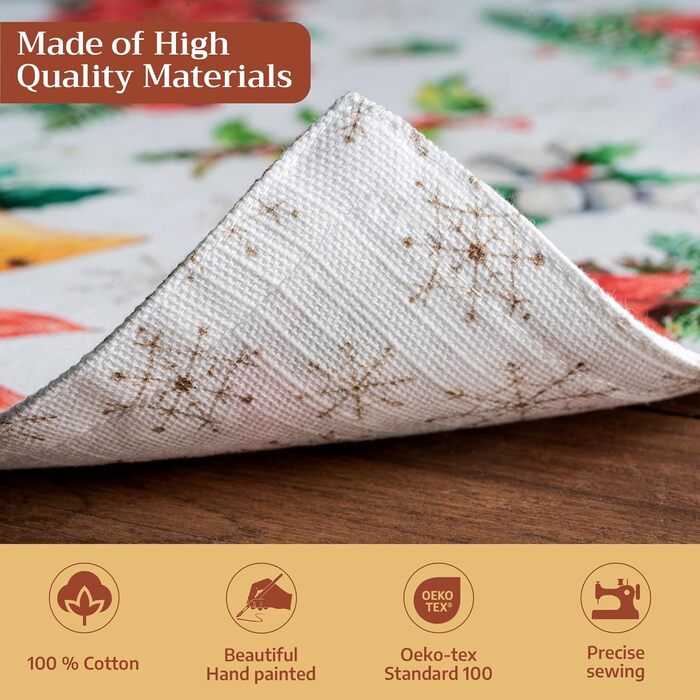 Бавовняні килимки для серветок, набір з 4 шт. , декоративні килимки для серветок, пасхальні килимки, що миються, для свят, вечерь, весни, літа (33 см x 48 см) (02 - Chromo), 39Hermine 100