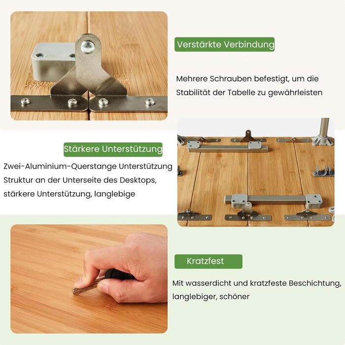 Складний бамбуковий стіл для кемпінгу 60 х 40 см KingCamp