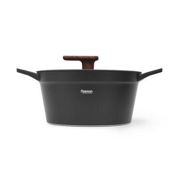 Кастрюля Fissman FILOMENA 24x12 см 3,9 л со стеклянной крышкой алюминий с антипригарным покрытием (14531)