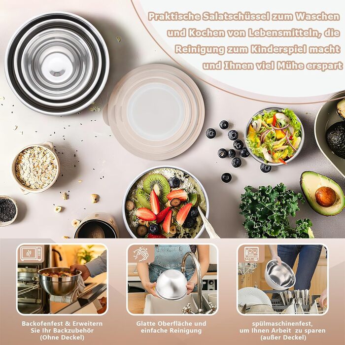 Набір мисок для змішування з нержавіючої сталі Homikit