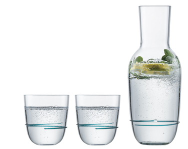 Графин для воды со стаканами, набор 3 предмета, изумрудный Aura Zwiesel Glas