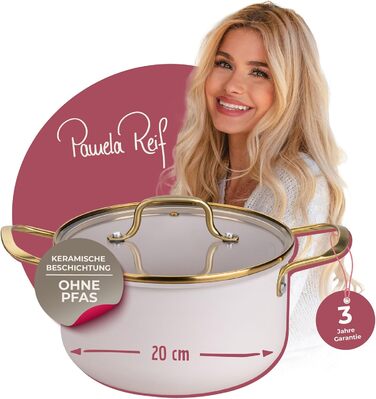 Кастрюля 3,4 л со стеклянной крышкой 20 см, пастельно-бежевый Pamela Reif Fackelmann