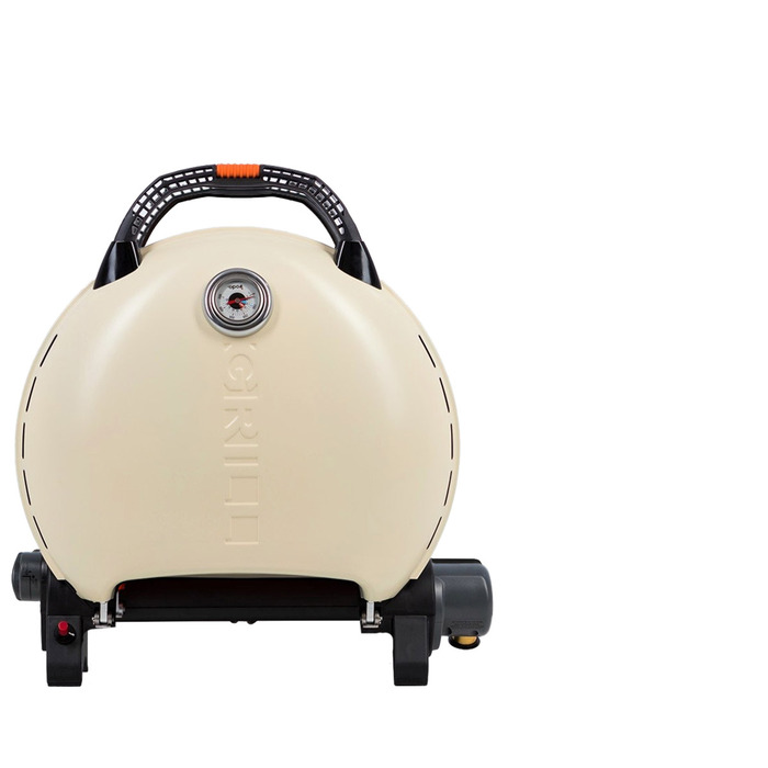 КОМПЛЕКТ Портативний переносний газовий гриль O-GRILL 600T, кремовий + шланг в подарунок! Код: 013370