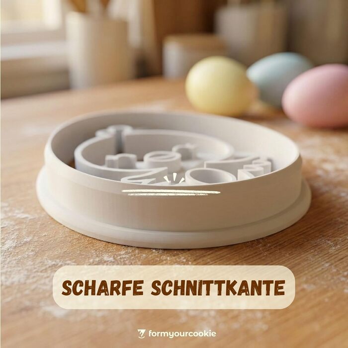 Набір із 3 формочок для пасхального печива, смугастий візерунок у вигляді пасхального яйця, кролик, 2 в 1 зі штампом, 5 x 4 см, можна мити в посудомийній машині, екологічно чистий, стійкий до іржі (пасхальне яйце у формі курчати (7x5 см))