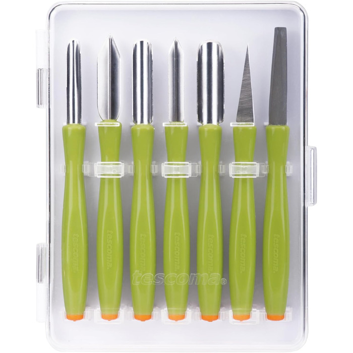 Набор ножей для карвинга (3 предмета) для креативного оформления фруктов, овощей и сыра вырезание, декорирование, сервировка и гарнировка. Нескользящая ручка, лезвия из нержавеющей стали.