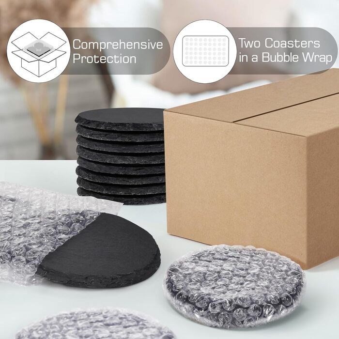 Набір із 12 круглих підставок із натурального сланцю WEWINK PLUS