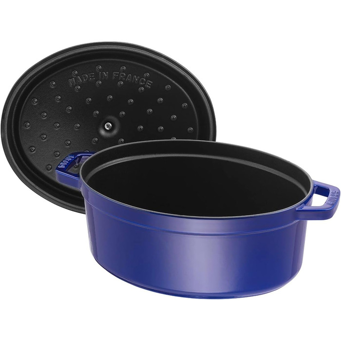 Чавунна жаровня/кокот STAUB, овальна 6,7 л, (29 см, темно-синя)