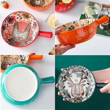 Керамічна супова миска з ручками 650 мл XNSHUN