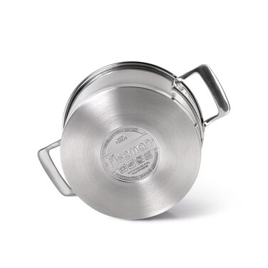 Каструля Fissman FOBUS 20x10 см 3,1 л із скляною кришкою нержавіюча сталь (5387)