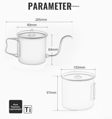 Легкий титановий похідний набір 5 предметів Posheliox