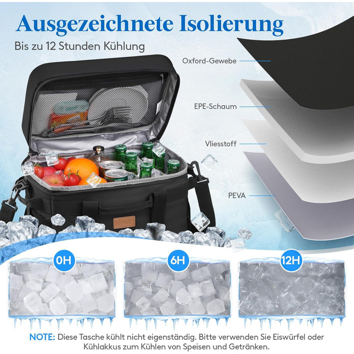 Термосумка 20 л чорна Lifewit