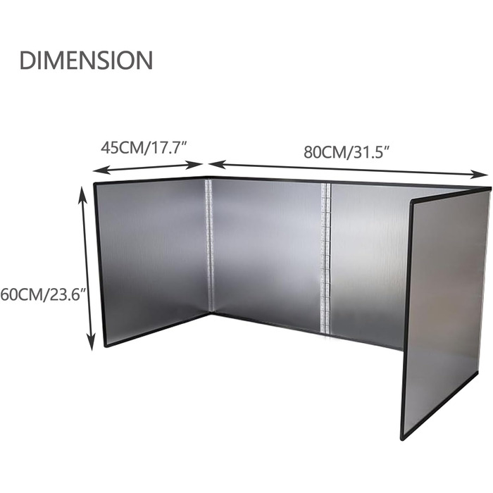 Складаний захист від бризок для плити 80 х 45 х 60 см KorsiKato