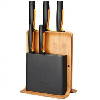 Набор ножей Fiskars Functional Form с бамбуковой подставкой 5 шт (1057552)