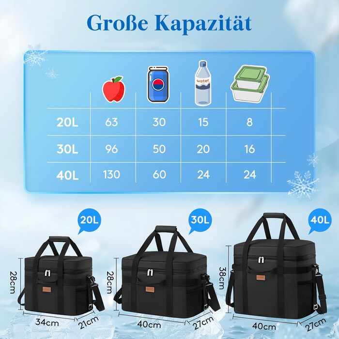 Термосумка 30 л чорна Lifewit