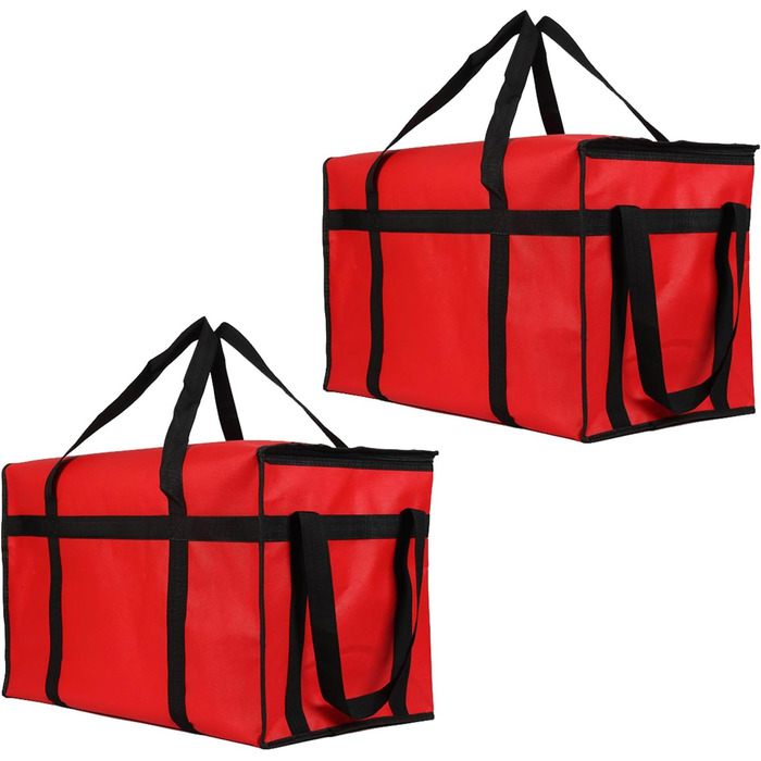 Складні, ізольовані сумки для їжі з шарами, чудово зберігають тепло для кемпінгу та пікніків, водонепроникна сумка-холодильник для кемпінгу (червона), 2