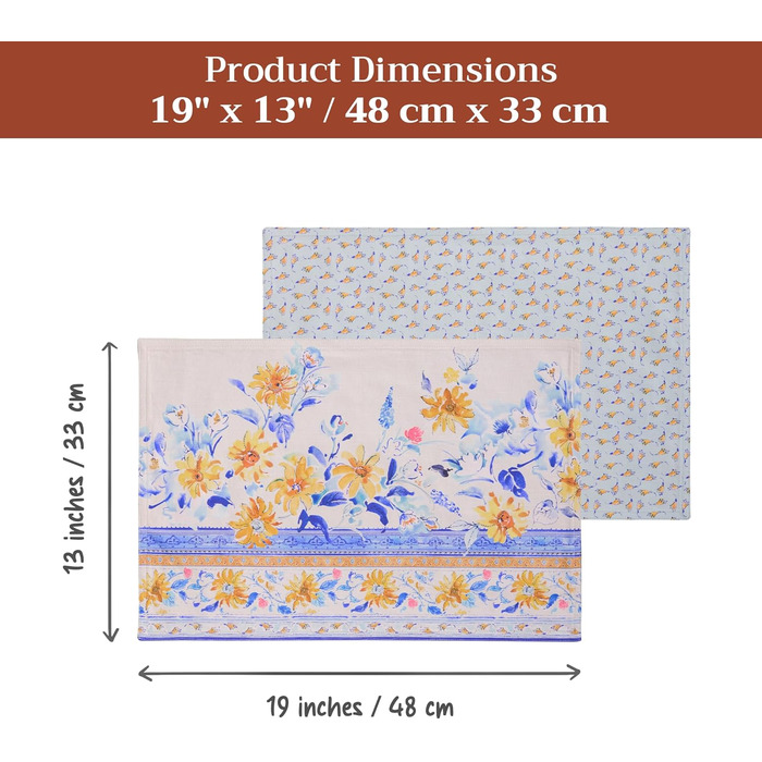 Серветки Maison d&39Hermine зі 100 бавовни, набір з 4 шт. , декоративні серветки, пасхальні серветки, які можна прати, для свят, вечерь, весни, літа (33 см x 48 см) (012 - Girassol)