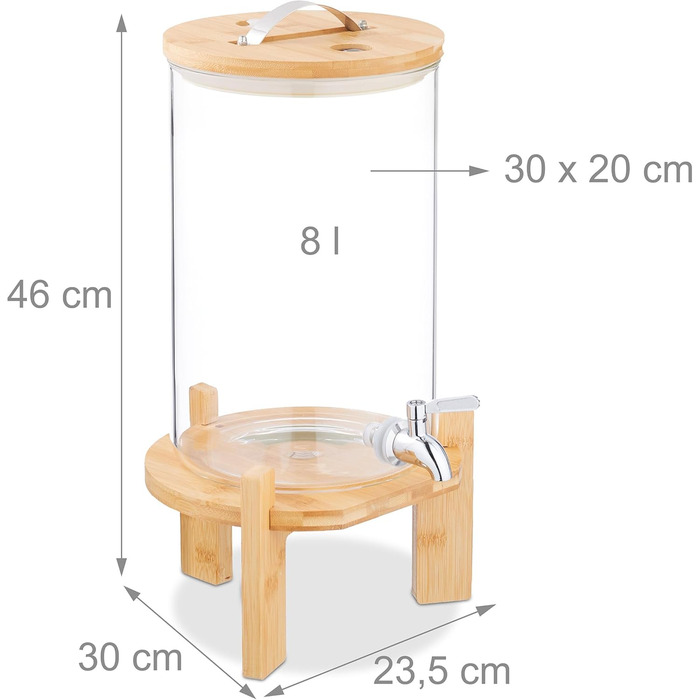 Диспенсер для напоїв 8 л Relaxdays