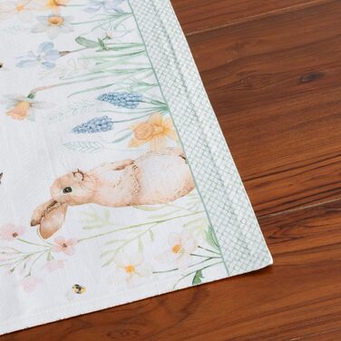 Серветки Maison d&39Hermine зі 100 бавовни, набір з 4 шт. , декоративні серветки, пасхальні серветки, що можна прати, для свят, вечерь, весни, літа (33 см x 48 см) (010 - Великодня роса)