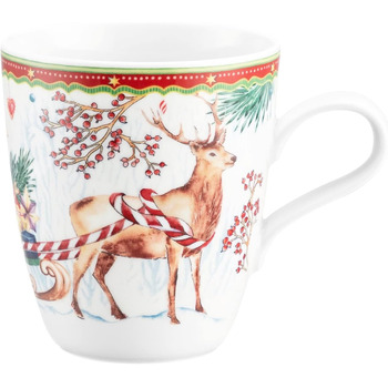 Рождественская кружка с ручкой 400 мл Олень с санками, фарфор Seltmann Weiden