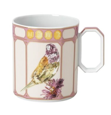 Кружка с ручкой 0,39 л Птичка в розовой рамке, IDYLLIA Swarovski x Rosenthal