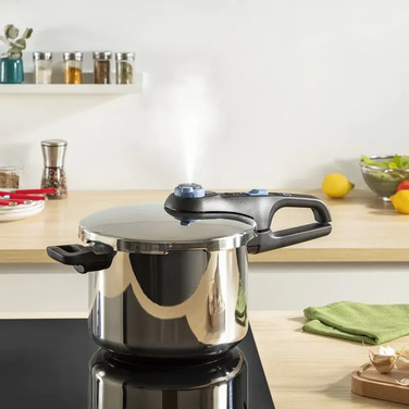 Tefal Скороварка Secure Trendy, 4л, з паровим кошиком, нержавіюча сталь, пластик