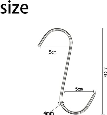 Набор из 20 крючков для мяса 15 см, нержавеющая сталь GYUEE