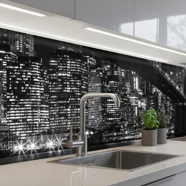 Кухонний фартух 60x80 см Самоклеючий настінний захисний екран для кухні Кухонний фартух Кухонні фасади Кухонні фартухи Кухонна стіна Вода - Пейзаж - (Нью-Йорк - Міст, 60 x 250 см)