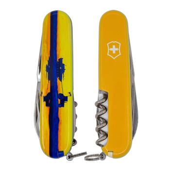 Нож Victorinox Huntsman Ukraine 91мм/15funk /Бренд с трактором