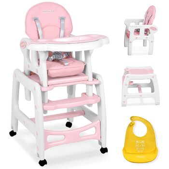 Детский стульчик для кормления 5-в-1 розовый Ricokids