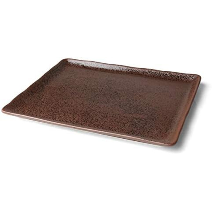Арена Реактивный фарфор на 4 персоны (тарелка 33 х 27 см, коричневая)
