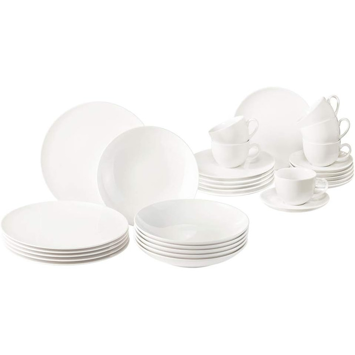 Набор посуды на 6 персон, 30 предметов, белые New Fresh Basic Villeroy & Boch