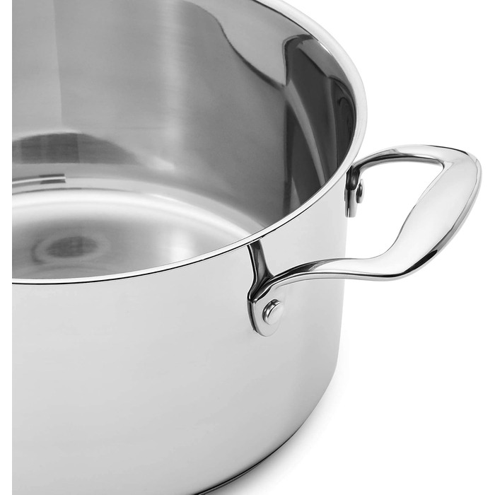 Набір посуду Kitchen-Profi Basics з 11 предметів з нержавіючої сталі для індукції з кришками, сріблястий (15 предметів)