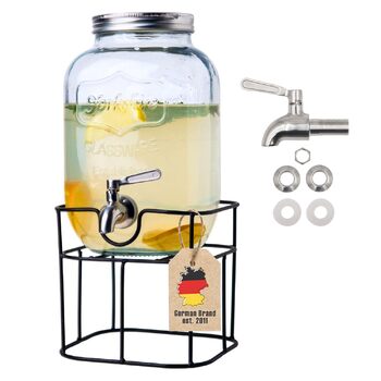 Диспенсер для напитков стеклянный 4 л с краном INTIRILIFE