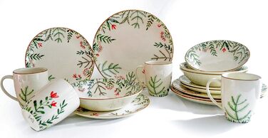 Набор посуды на 4 персоны, 16 предметов, Greenery Leaves Creatable