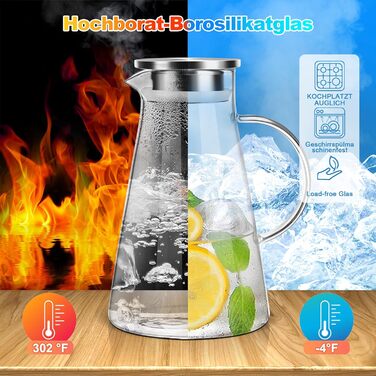 Кувшин с крышкой и щеткой для горячих/холодных напитков 2 л SUSTEAS