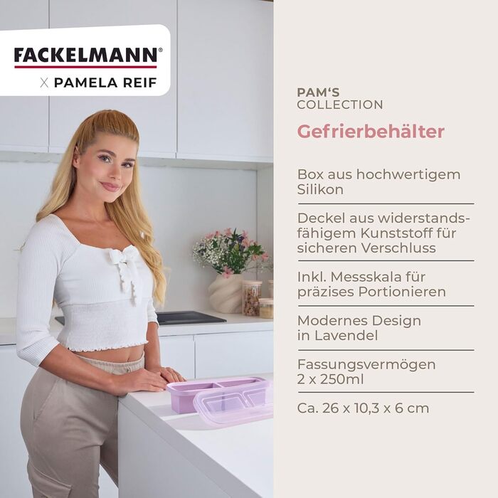 Двойной контейнер для заморозки 2 x 250 мл с крышкой, лавандовый Pamela Reif Fackelmann