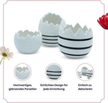 Набір декоративних елементів Heitmann керамічні великодні прикраси під порцеляну, для встановлення, білі, приблизно 12,5 x 10,5 x 8 см (яєчна шкаралупа)