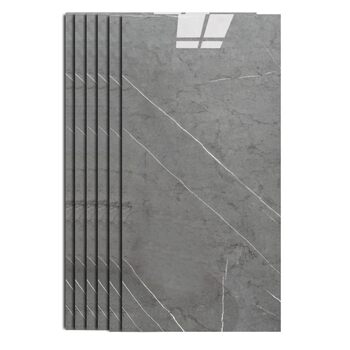 Самоклеюча плитка, мармуровий дизайн, 10 шт. - 60 см x 30 см, 3D наклейки на плитку, самоклеючі, кухонний фартух (сірий)