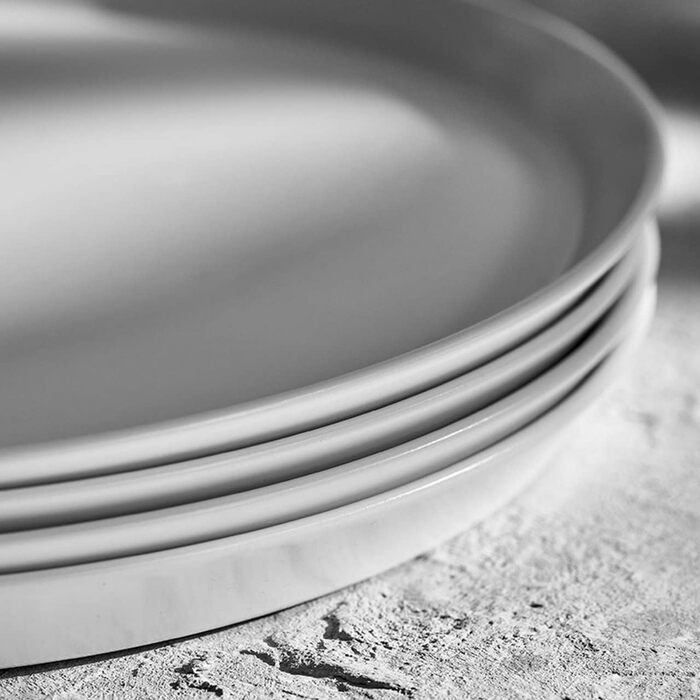 Набор посуды 16 предм. Sweet Scandi, Набор посуды на 4 персоны из новой костяной керамики, скандинавский дизайн, матовый (белый матовый, набор из 2 тарелок)